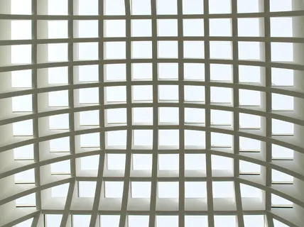 抽象、天花板、几何、室内、白色、设计、建筑、3d