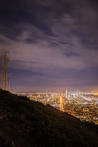 美国, 旧金山, 双峰, 城市, 长时间曝光, 景观, 市容, 云-天空
