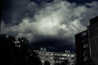 nautre，建筑，建筑物，云，雨，喜怒无常，黑暗，多云