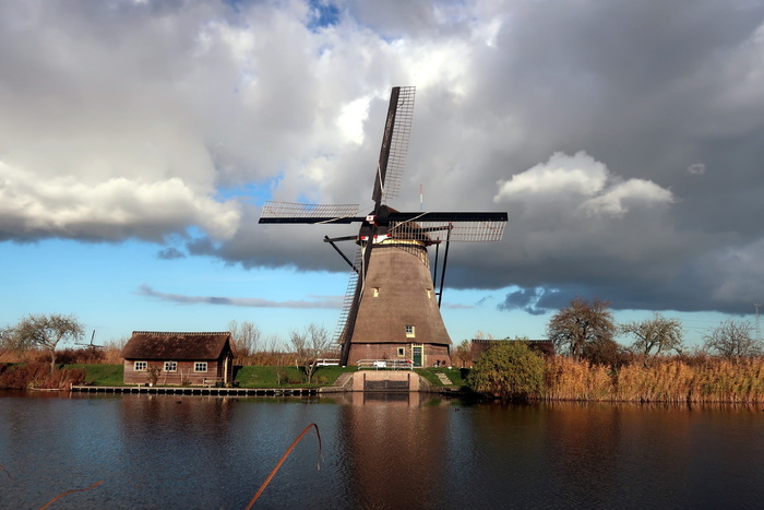 kinderdijk、mill、wind mill、荷兰、荷兰、wicks、wind mill、clouds