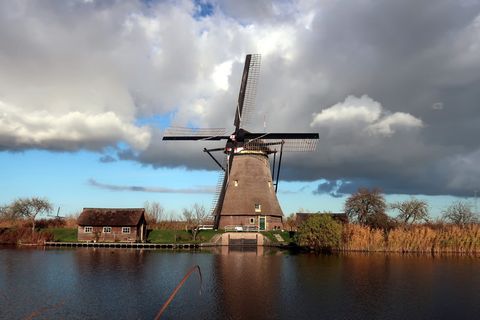 kinderdijk、mill、wind mill、荷兰、荷兰、wicks、wind mill、clouds