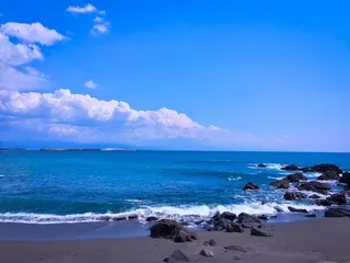 海，海滩，夏天，海洋，海景，沙子，水，天空
