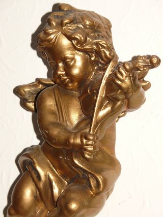 天使，金色，圣诞节，小提琴，演奏，金色，圣诞节，青春，雕像