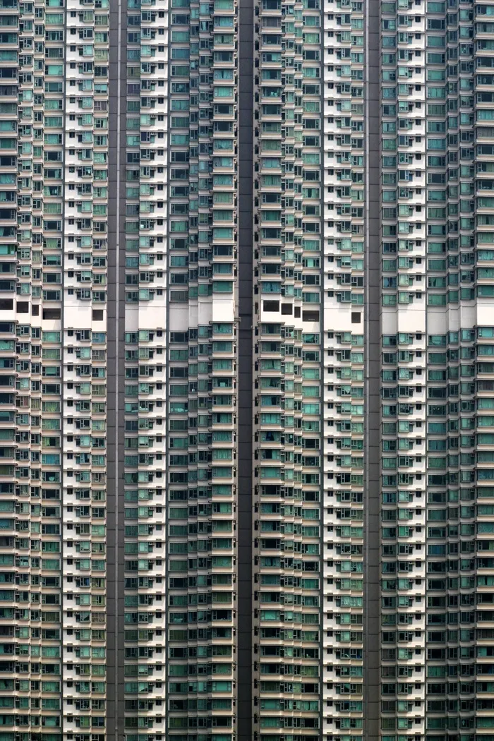 多户住宅, 立面, 玻璃, 石头, 现代, 建筑, 建设, 镜像
