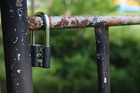 锁，旧，金属，生锈，古董，安全，安全，生锈