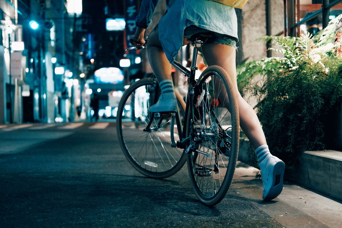 女人，骑行，自行车，灌木丛，道路，街道，人，女孩