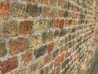 比利时，布鲁日，格鲁萨斯特拉特，红，黄，红砖，网格，砖图案