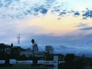 苏特罗塔, 美国, 旧金山, 雾, potrero 山, 蓝色, 日落, 云-天空