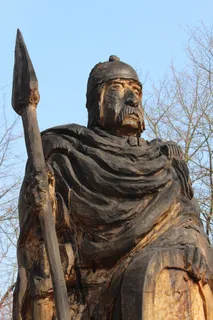 凯尔特人，人物，木材，雕刻，旧，holzfigur，工艺品，人