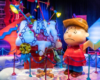 冰雕、查理·布朗圣诞、可爱、卡通人物、花生、假日、快乐、装饰