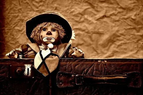 娃娃，小丑，悲伤，深褐色，甜蜜，有趣，玩具，孩子