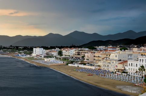 海滩，度假村，海边，假日，度假，黄昏，海滨，意大利