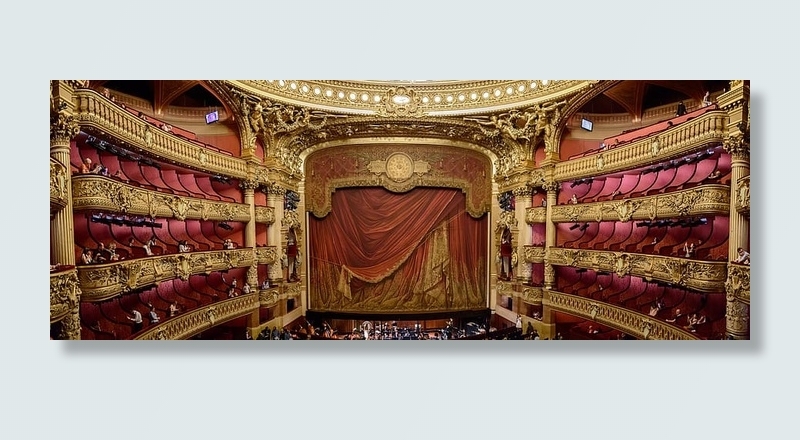 褐红色，棕色，室内，建筑插画，舞台，窗帘，剧院，剧院