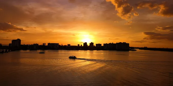 日落，三月，黄昏，风景，云朵，场景，佛罗里达，情人节