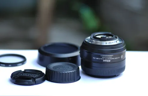黑色，尼康相机，变焦，镜头，桌子，相机，数码单反，照片