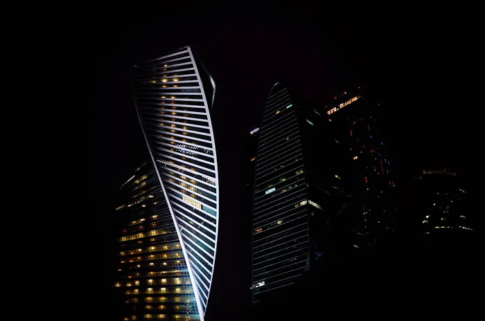 架构, 建筑物, 城市, 低角度拍摄, 观点, 摩天大楼, 城市, 夜