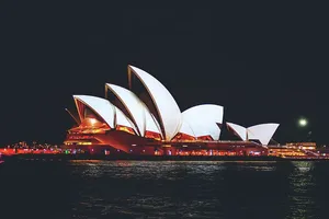 澳大利亚著名悉尼歌剧院的夜景