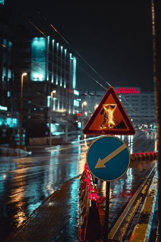 街道附近的蓝色街道标志