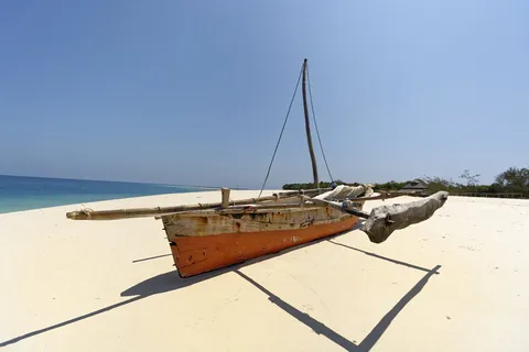 坦桑尼亚，达累斯萨拉姆，本地人，海滩，蓝色，平静，非洲，捕鱼