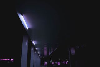 法国, 格勒诺布尔, 霓虹灯, 架构, 紫色, 夜, 赛博朋克, 霓虹灯