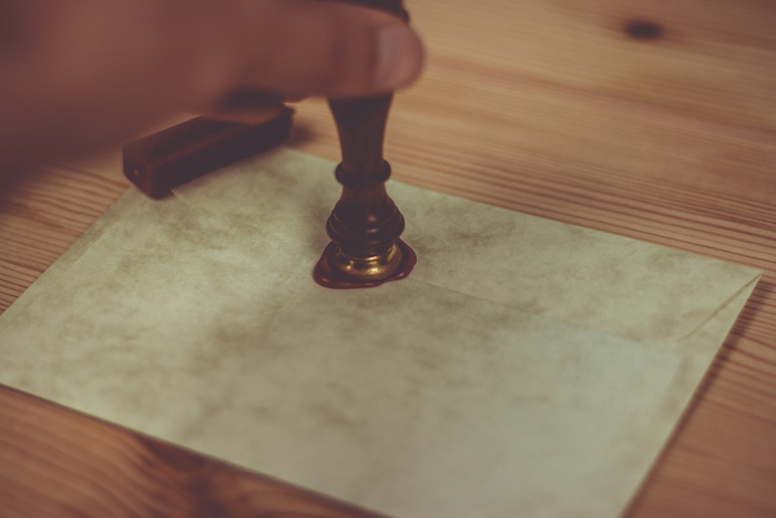 信件、信封、蜡、印章、邮寄、请假、留言、纸张