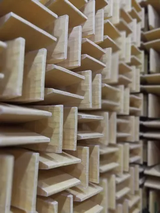 隔音，房间，不规则，墙壁，隔音房间，木质材料，背景，图案