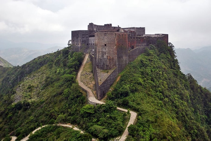 航空，摄影，黑色，建筑，顶部，山，费里埃城堡，1804年