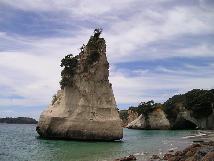 seacliff，nimbus clouds，新西兰，海滩，岩石，海岸，南岛，水