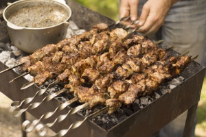 肉类、烧烤、烤肉串、夏季、欢乐、烧烤、食品、食品和饮料