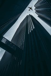 低角度摄影、平面、高层、高层建筑、城市景观、城市、飞机