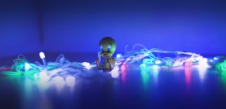 推特、小鸟、黄色、卡通、可爱、小、仙女灯、紫色