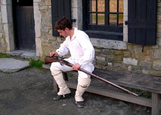 殖民地，提康德罗加，士兵，历史，步枪，枪，军队，武器