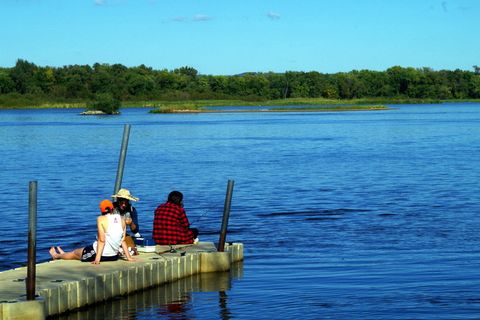 密西西比河，美国，钓鱼，河流，朋友，码头，夏天，水