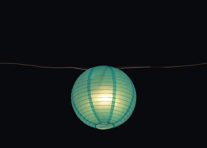 深色、夜间、蓝色、灯笼、灯、灯泡、电线、照明设备