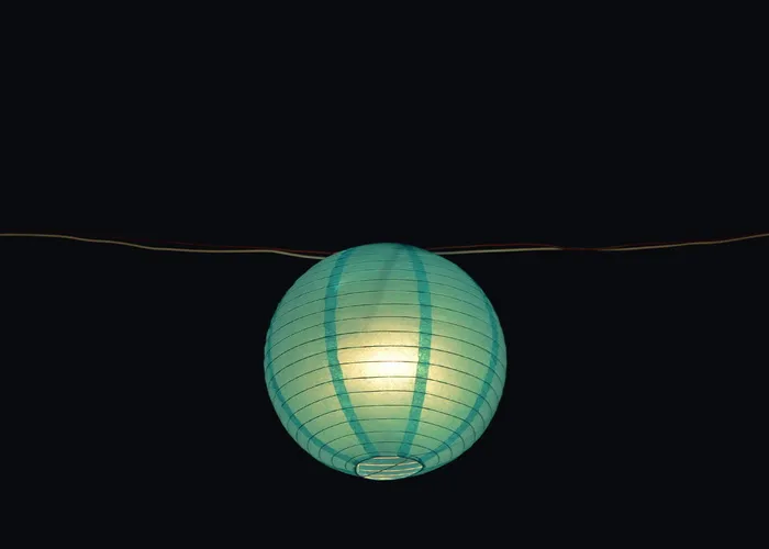 深色、夜间、蓝色、灯笼、灯、灯泡、电线、照明设备