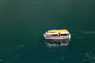 救生艇，运输船，挪威峡湾，水，航海船，运输，运输方式，高角度视图