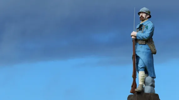 雕像，战争，14-18岁，士兵，多毛，死者纪念碑，蓝色，军队