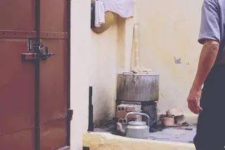 照片，人物，站在旁边，布朗，大门，人物，男人