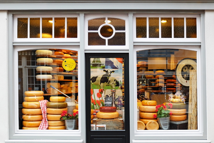 糕点店正面，奶酪，商店，奶酪工厂，荷兰，荷兰，gouda，美食