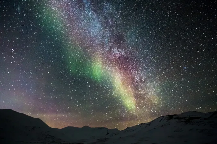 北极光，极光，北极光，冰，山，旅行，冒险，星星