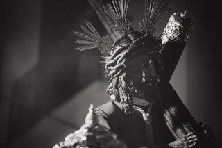 耶稣基督的灰度照片