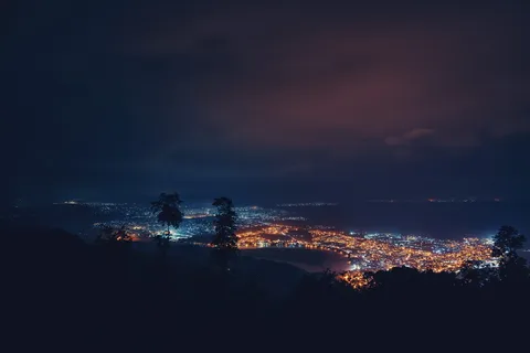 夜间城市景观照片 夜间城市景观照片