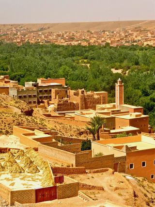 沙漠、宣礼塔、摩洛哥、土坯、建筑、建筑结构、建筑外观、自然