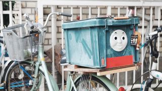 自行车、自行车、篮子、集装箱、送货、运输、无人、运输方式