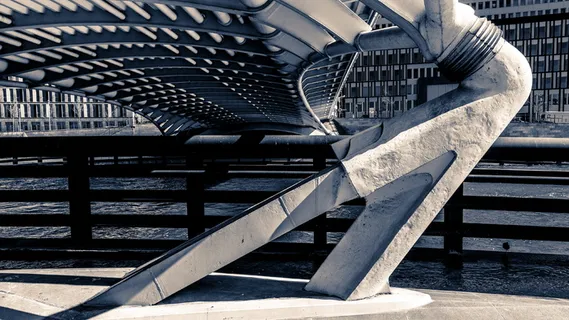 德国、柏林、钢铁、卡拉特拉瓦、桥梁、黑暗lite、舞蹈、河流