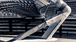 德国、柏林、钢铁、卡拉特拉瓦、桥梁、黑暗lite、舞蹈、河流