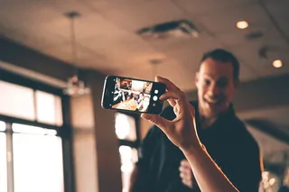 加拿大，维多利亚，照片，脸，人，智能手机，手，微笑