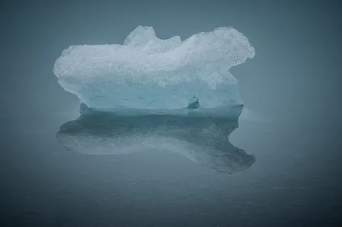 反射，冰山，身体，水，冰雕，自然，冰冻，冰岛