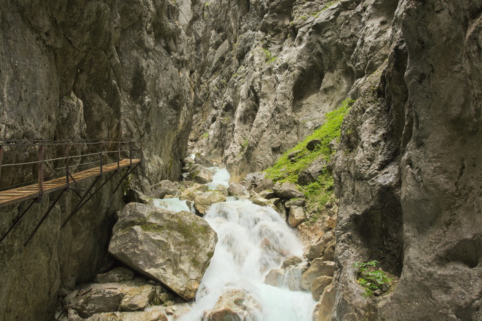 höllentalklamm，峡谷，徒步旅行，河流，山脉，小溪，岩石，岩石-物体