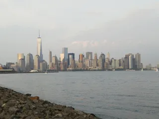 泽西城，自由州立公园，天际线，大，城市，现代，水，摩天大楼